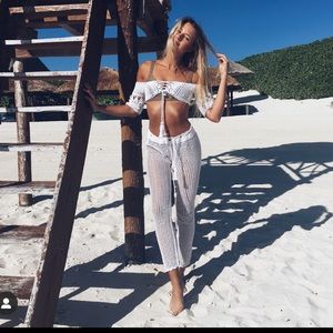 Beautiful handmade crochet pants and top set